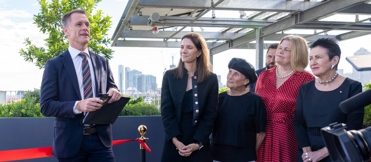 Premier Minns, Rose Jackson and Lord Mayor at social housing opening