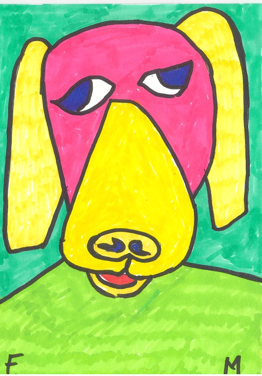 Self portrait as a pink philosopher stray dog (A5)