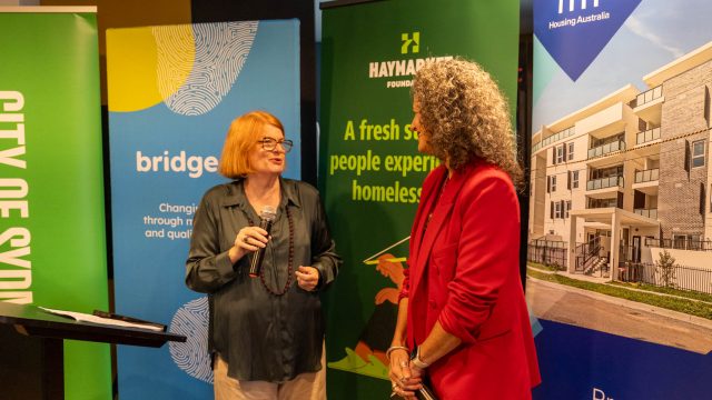 Simone and Gowan at the Launch of Haymarket