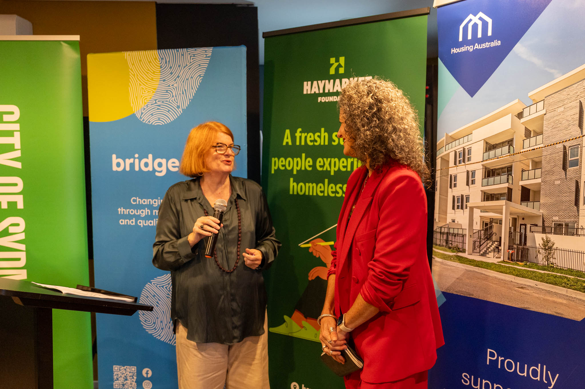 Simone and Gowan at the Launch of Haymarket